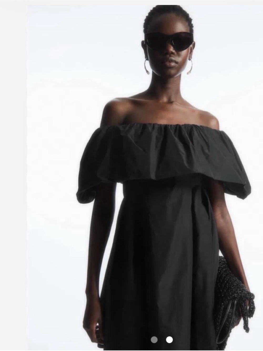 COS Black Off-the-Shoulder Mini Dress
